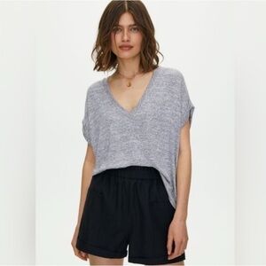 Aritzia Wilfred Free Trentini Top Loose Fitting Baggy Tunic Heather Grey Size M